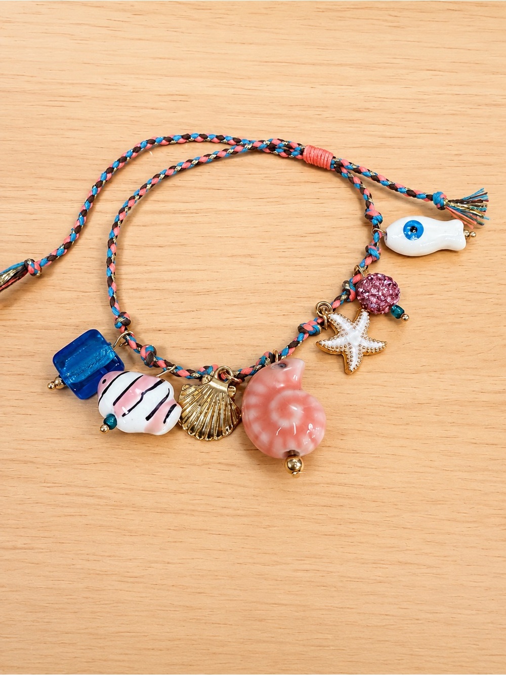 Colorful Coastal Charm Bracelet | Shell & Beach Inspired Beaded Bracelet